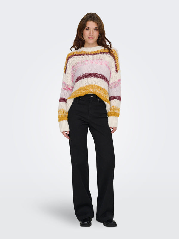 ONLALYSSA LIFE LS STRIPE O-NECK CC KNT