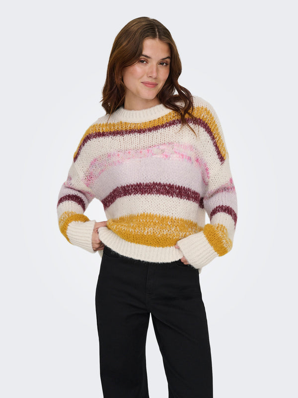 ONLALYSSA LIFE LS STRIPE O-NECK CC KNT