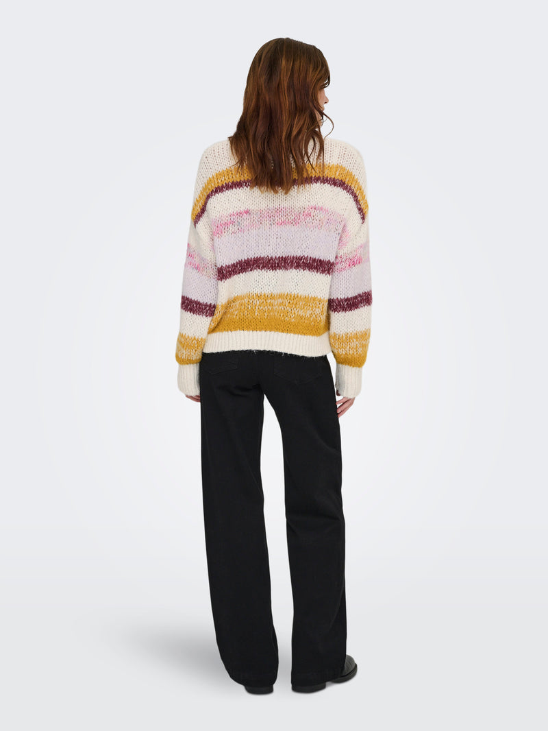 ONLALYSSA LIFE LS STRIPE O-NECK CC KNT