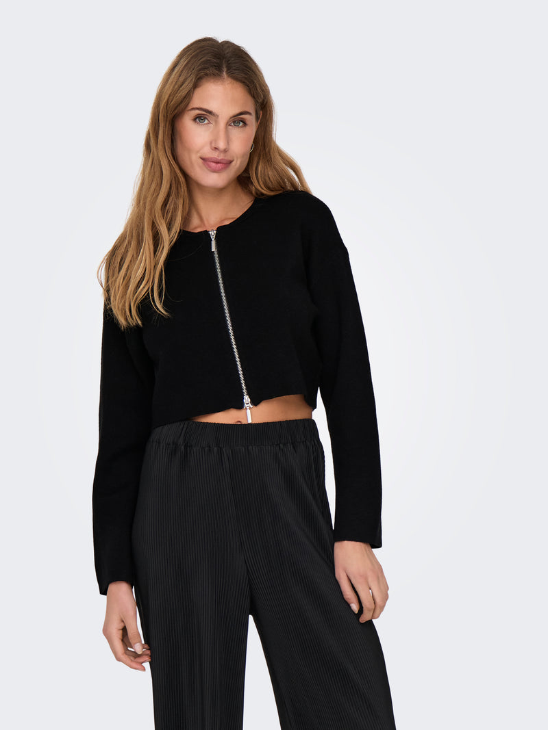 ONLANNY LS CROPPED ZIP CARDIGAN KNT