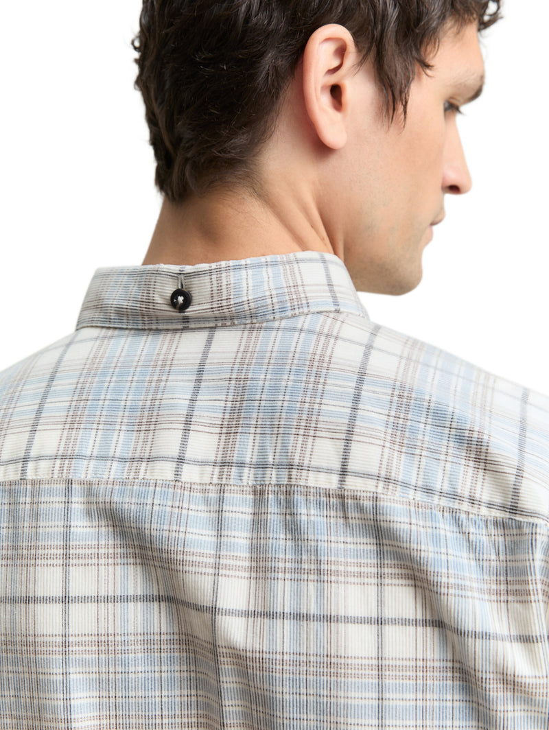 Regular Fit Cordhemd mit Karomuster