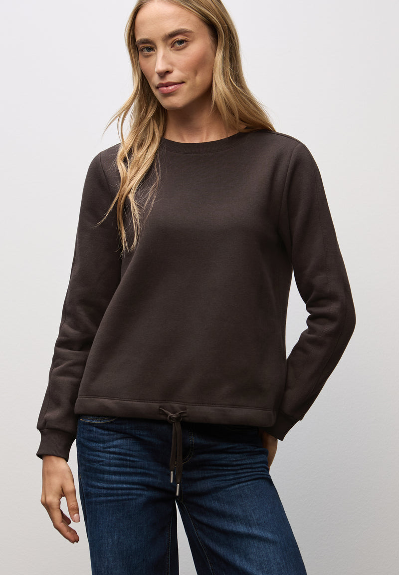 Sweatshirt mit Rippdetail