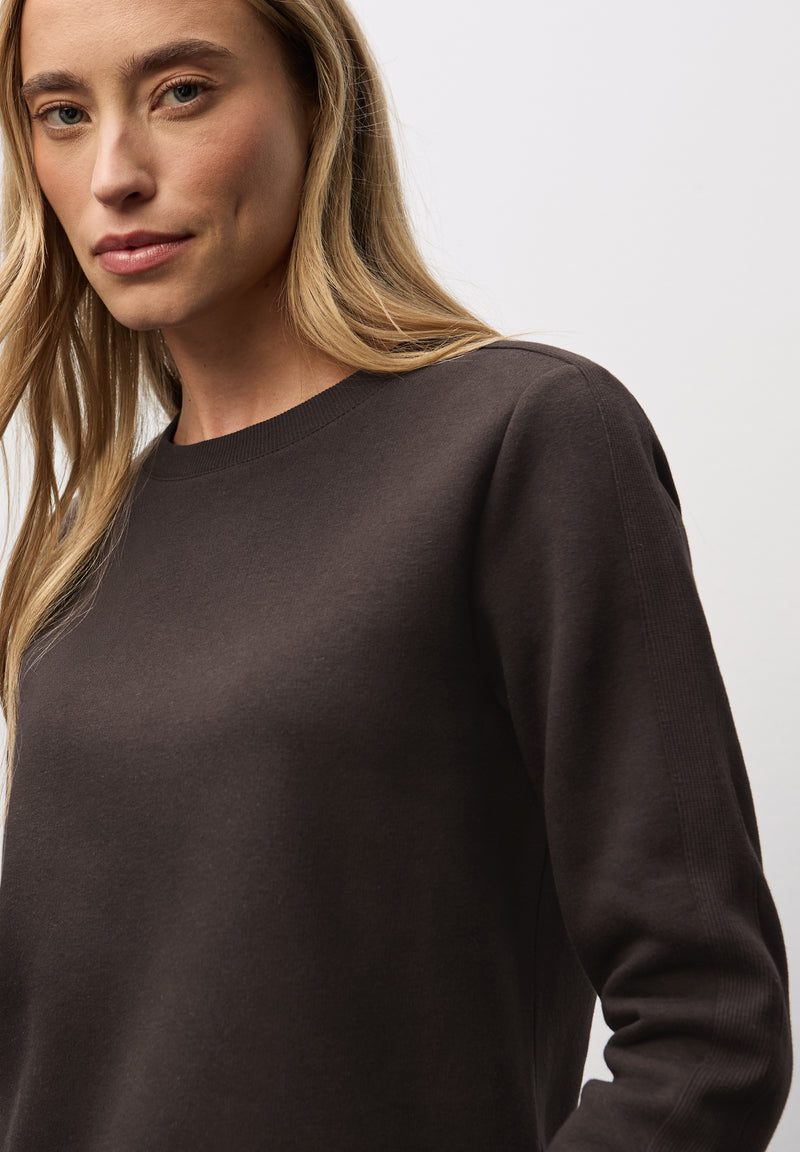 Sweatshirt mit Rippdetail