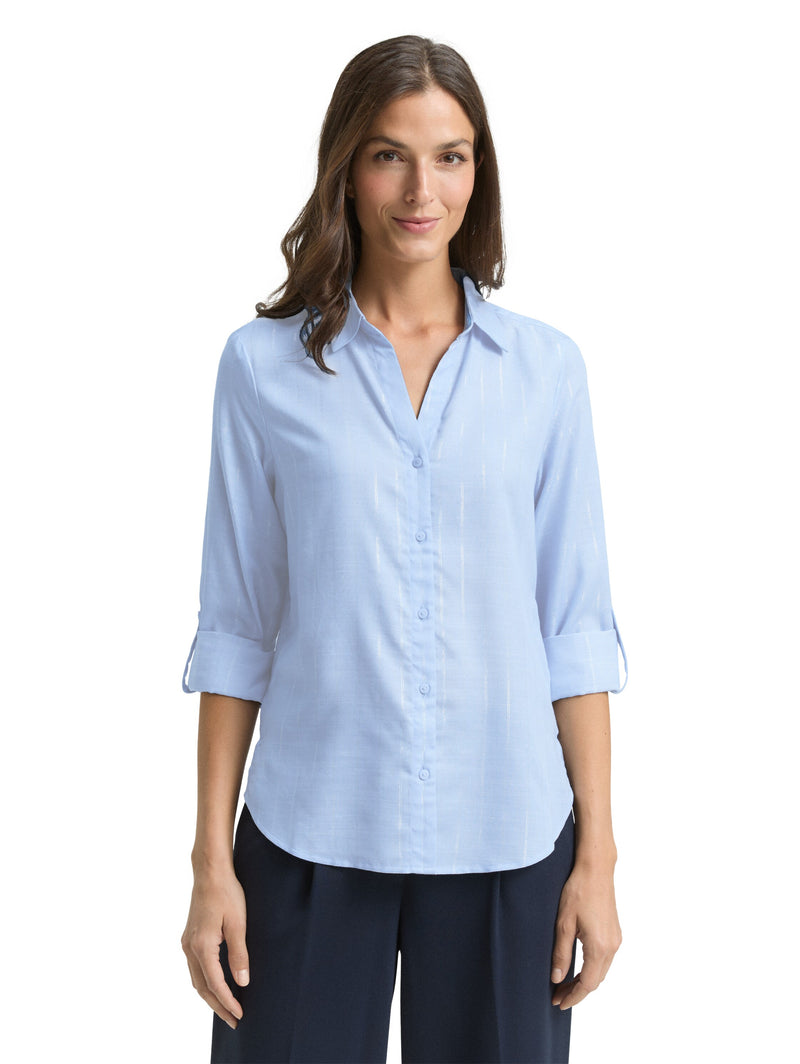 Bluse mit Streifen in Glitzer-Optik