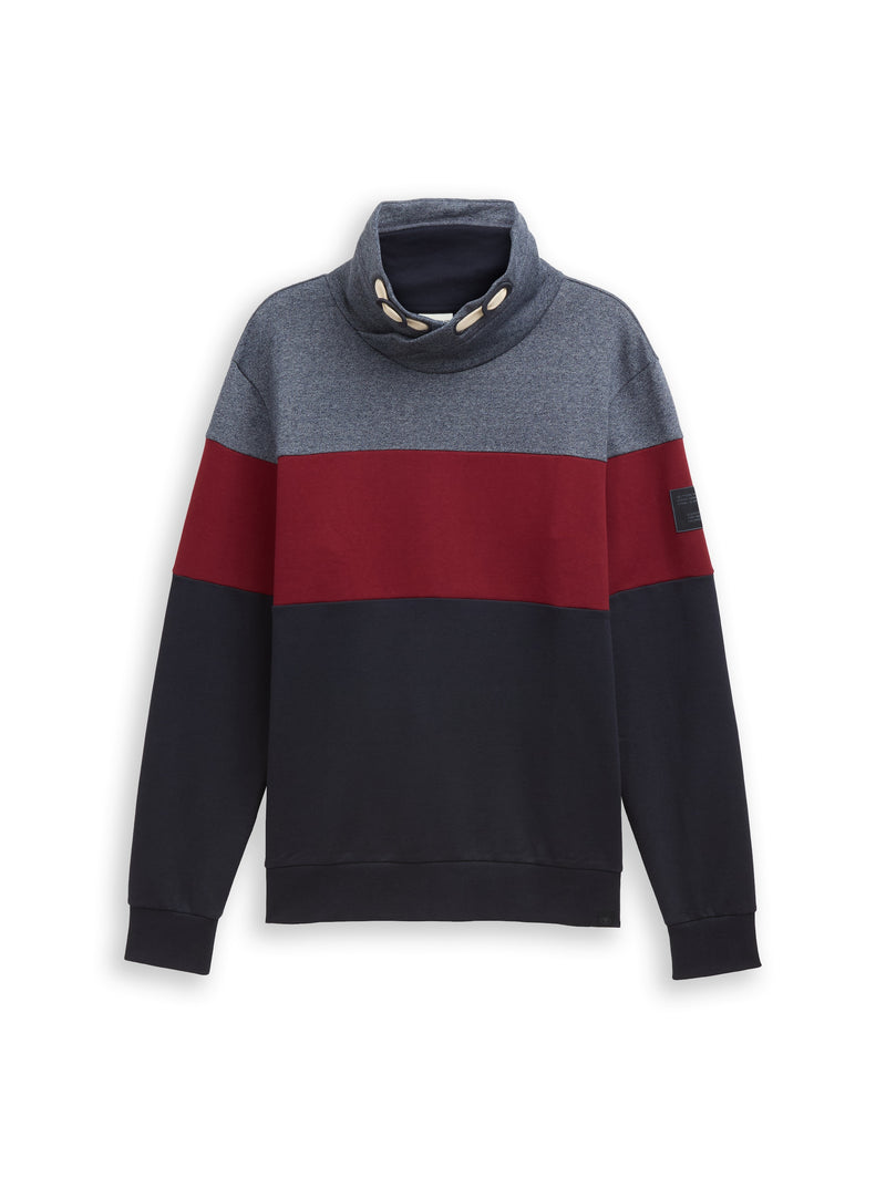 Snood Sweatshirt mit Colour Blocking