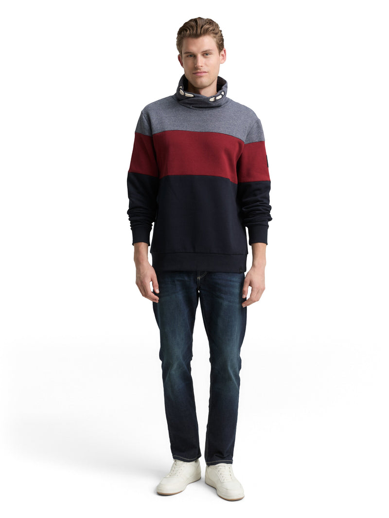 Snood Sweatshirt mit Colour Blocking