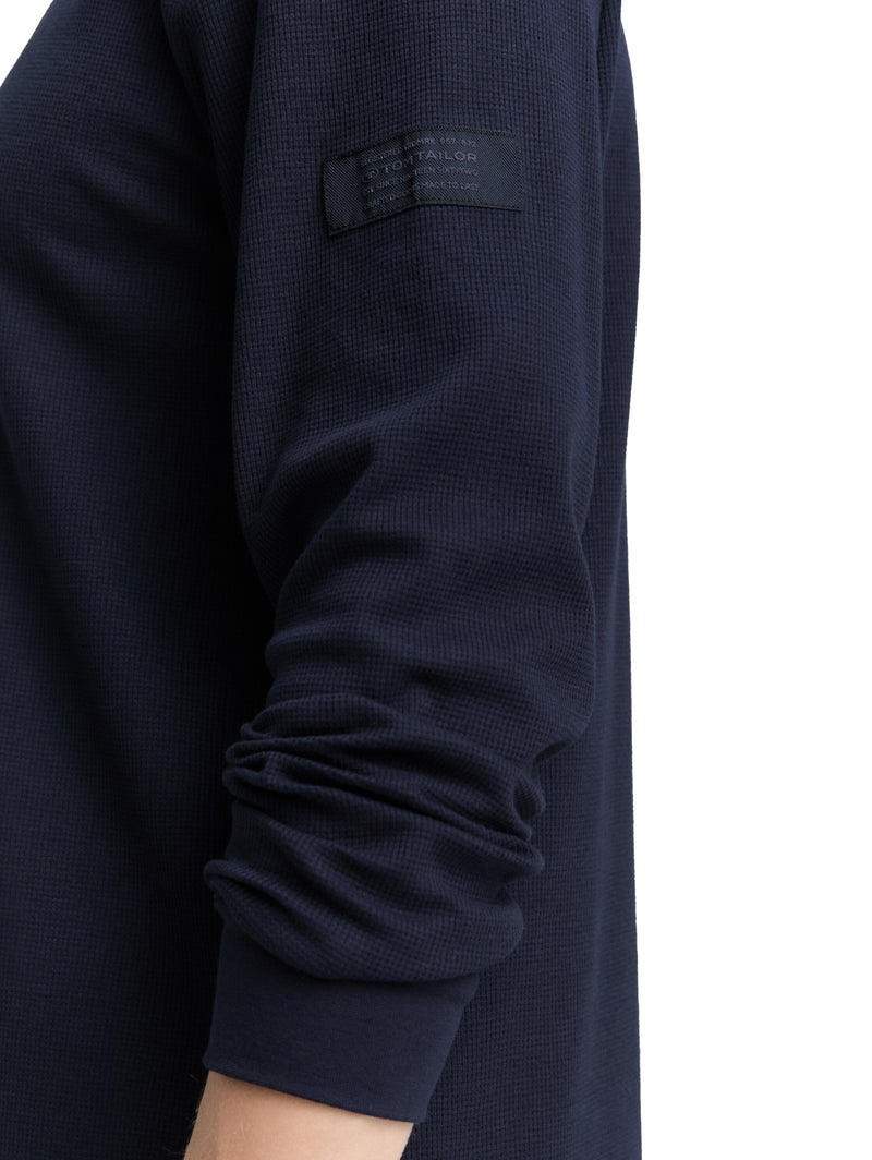 Langarmshirt mit Waffelstruktur
