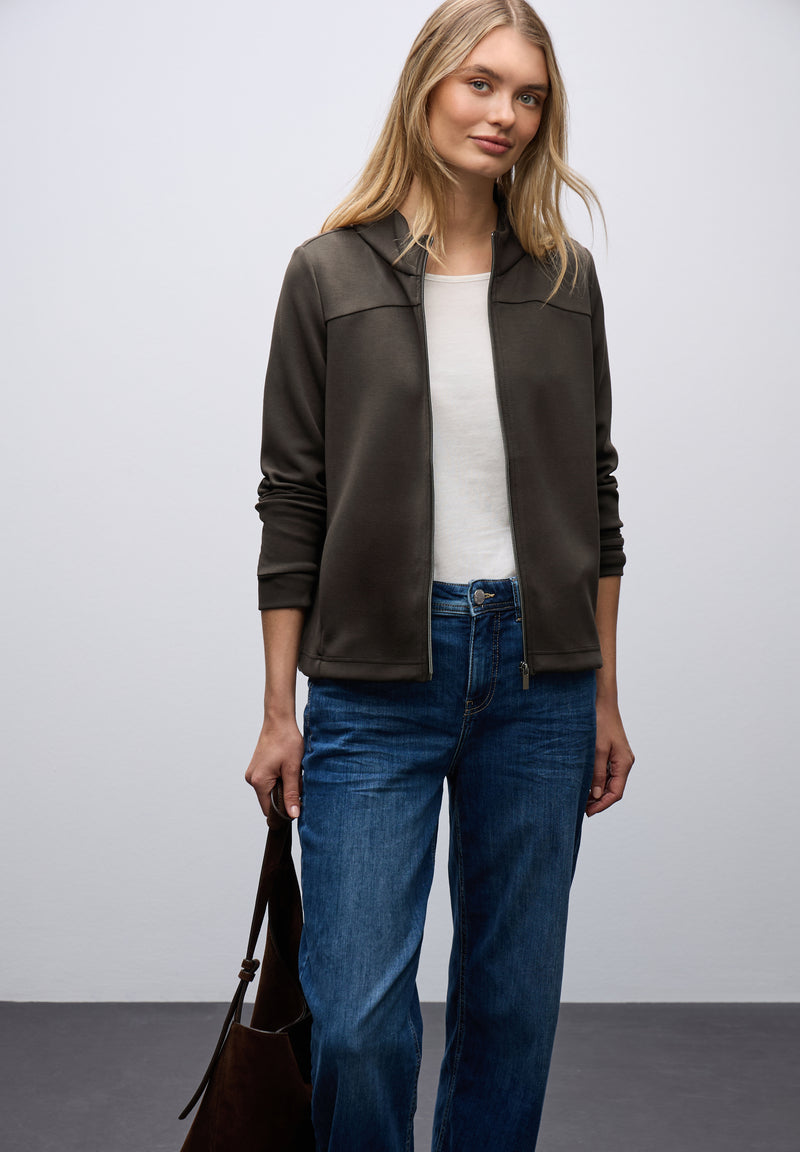 Silk-Look Jacke mit Zipper