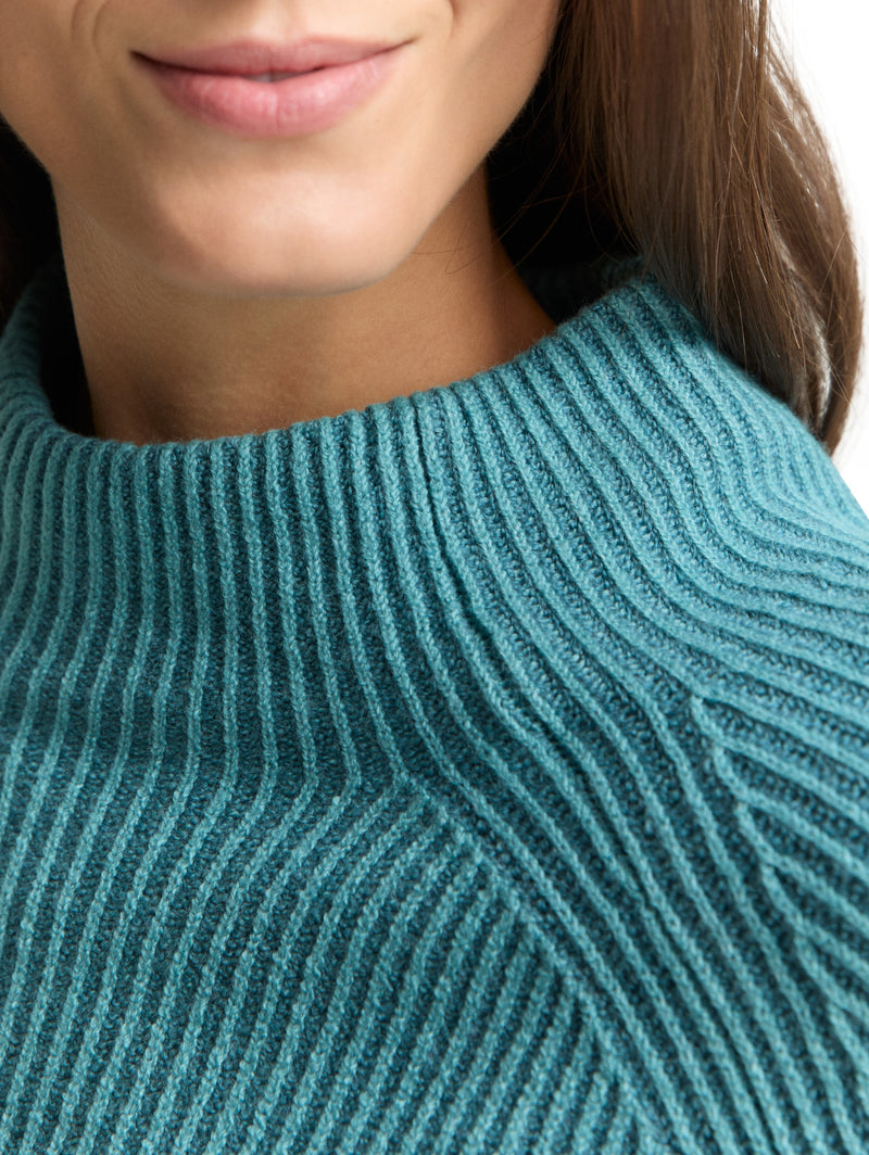 Loose Fit Strickpullover mit Stehkragen