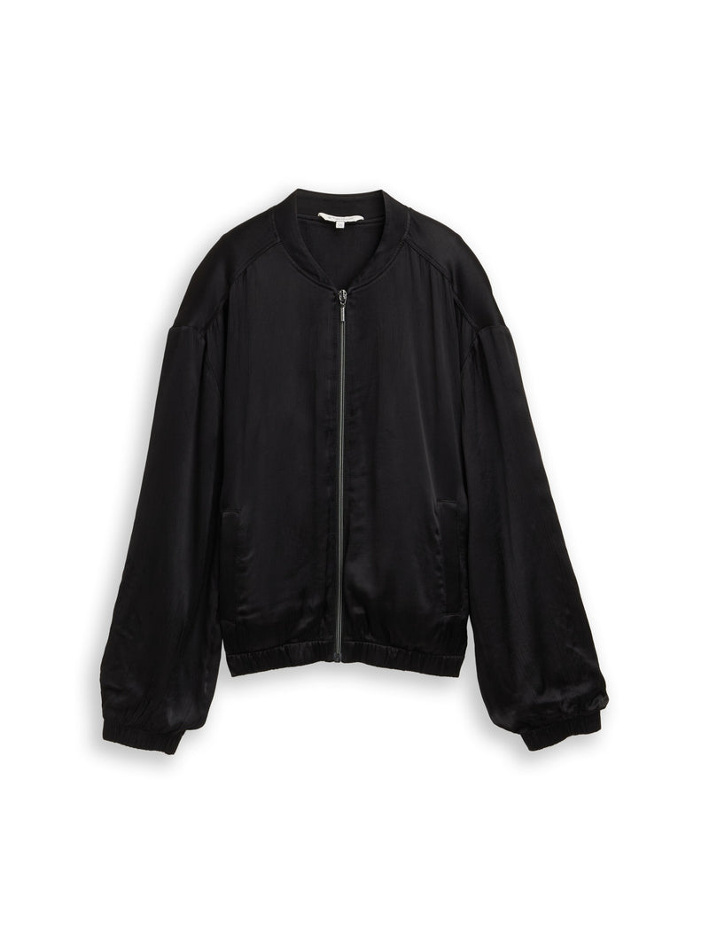 Oversize Satin Bomber Jacke