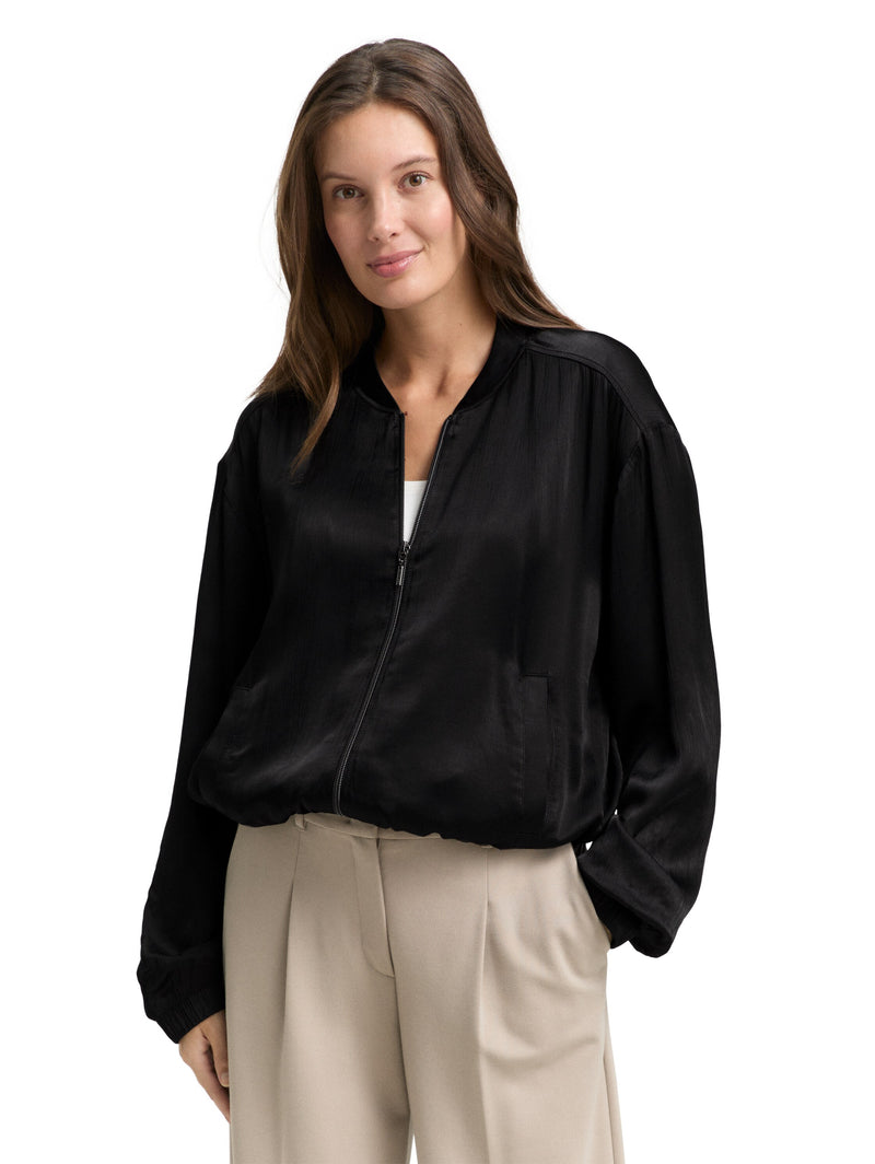 Oversize Satin Bomber Jacke