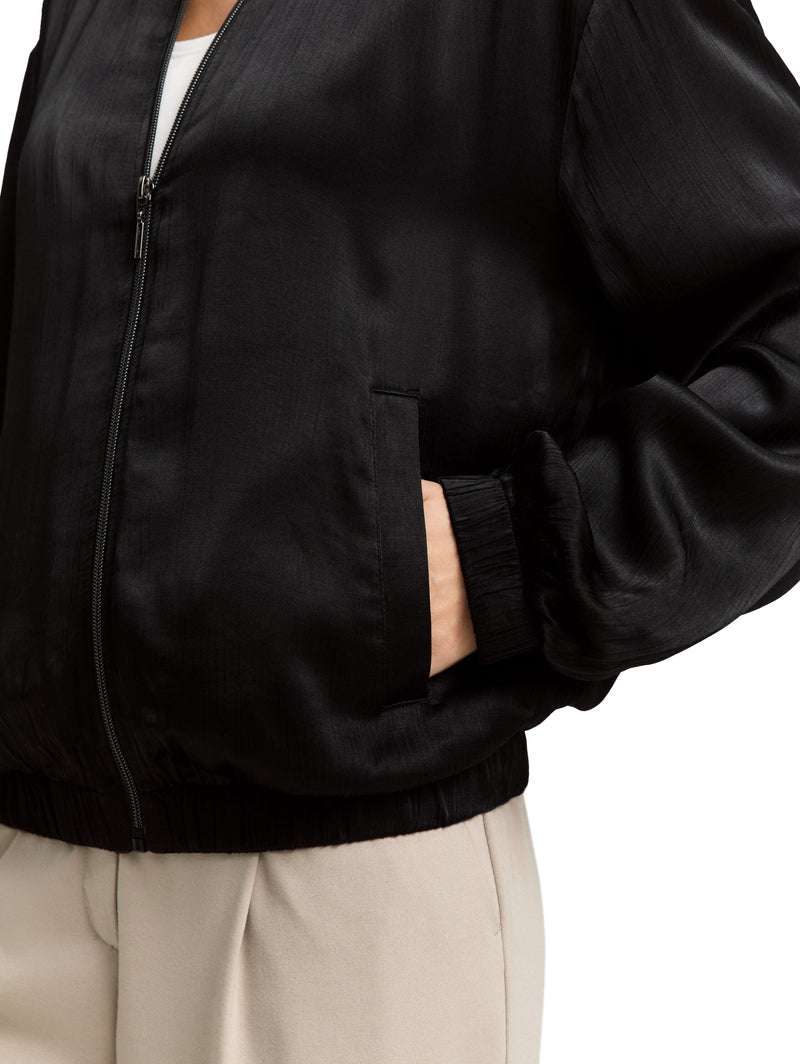 Oversize Satin Bomber Jacke