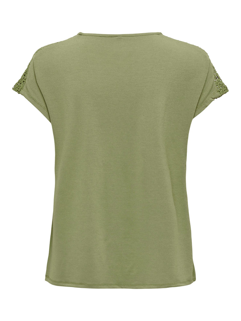 ONLTHEA LIFE S/S LACE MIX TOP JRS
