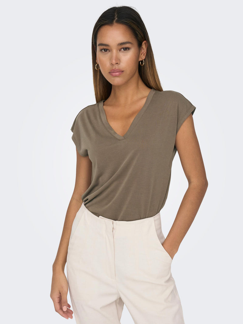 ONLFREE LIFE S/S MOD.V-NECK TOP JRS NOOS