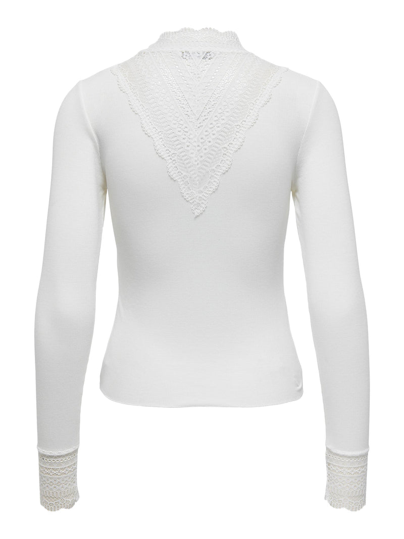 ONLTILDE L/S HIGH NECK LACE TOP JRS NOOS