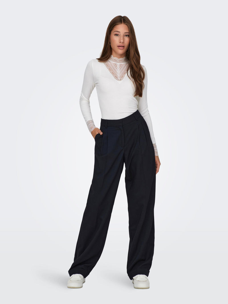 ONLTILDE L/S HIGH NECK LACE TOP JRS NOOS