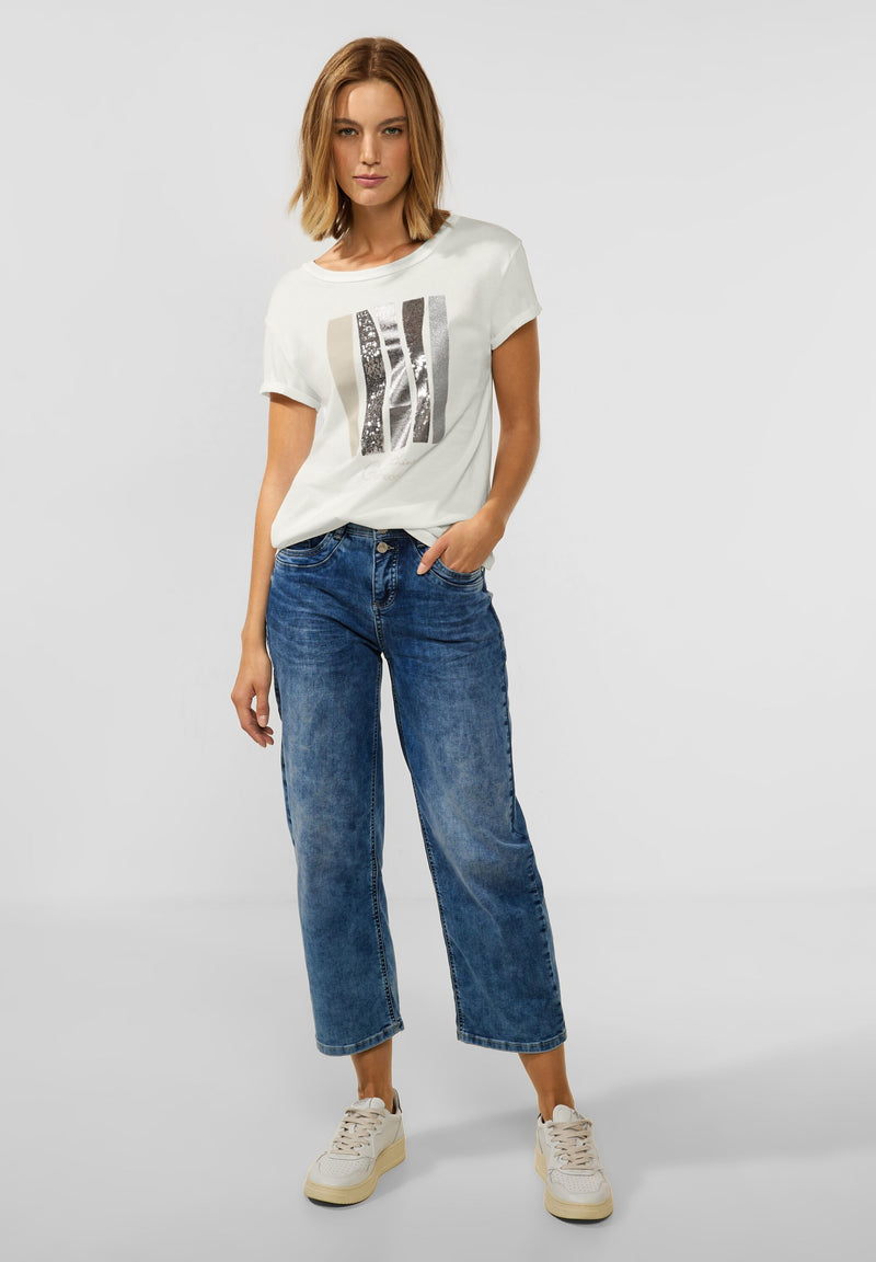 Artwork Shirt mit Pailetten