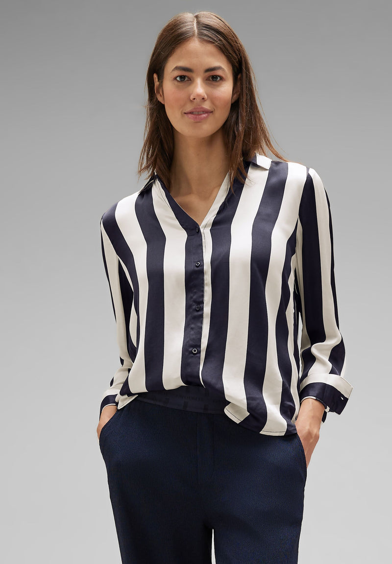 Satin Streifenbluse