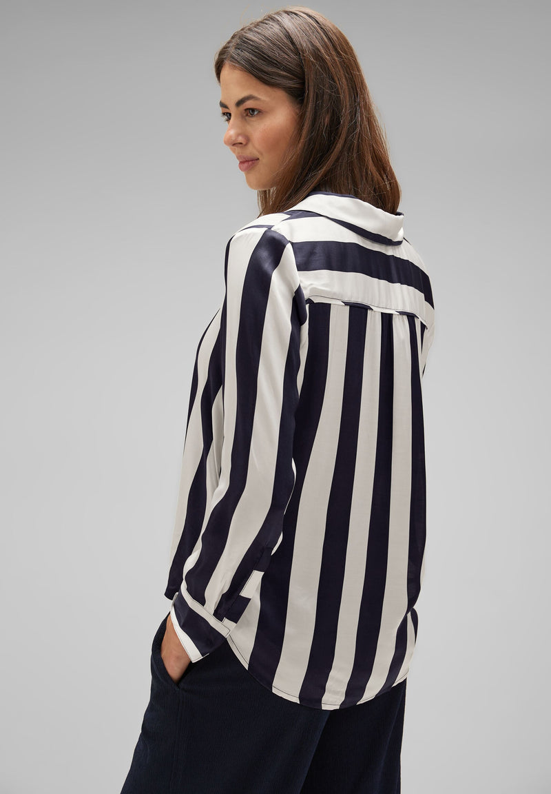 Satin Streifenbluse
