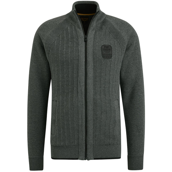 Zip jacket knit sweat combination