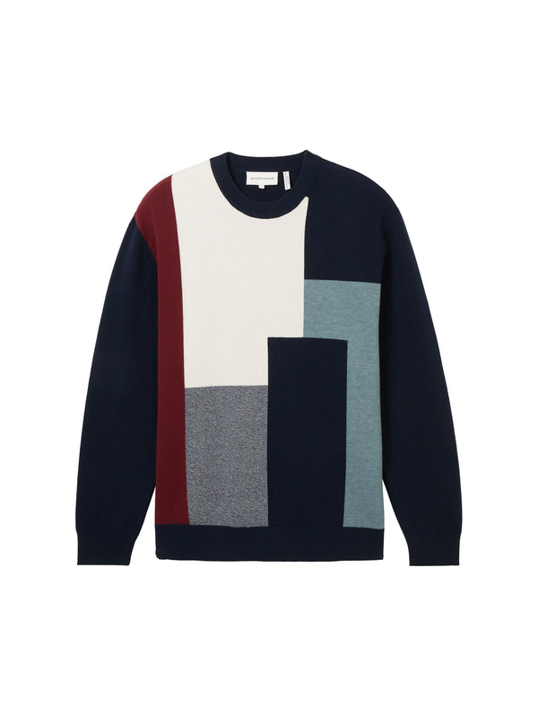 comfort cosy colorblock knit