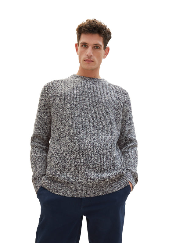 comfort twotone  crewneck knit