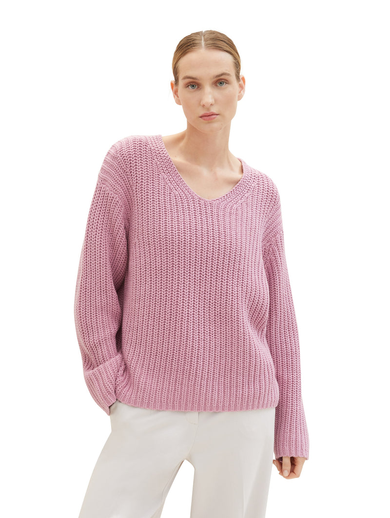 Strickpullover mit V-Ausschnitt